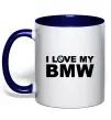 Чашка с цветной ручкой I love my BMW logo Глубокий темно-синий Чашка с цветной ручкой I love my BMW logo Глубокий темно-синий фото