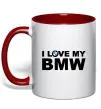 Чашка с цветной ручкой I love my BMW logo Красный Чашка с цветной ручкой I love my BMW logo Красный фото