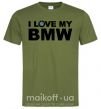Чоловіча футболка I love my BMW logo Оливковий фото