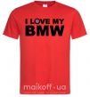 Чоловіча футболка I love my BMW logo Червоний фото