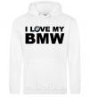 Жіноча толстовка (худі) I love my BMW logo Білий фото