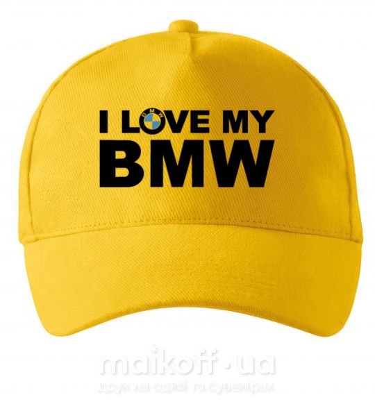 Кепка I love my BMW logo Солнечно желтый фото