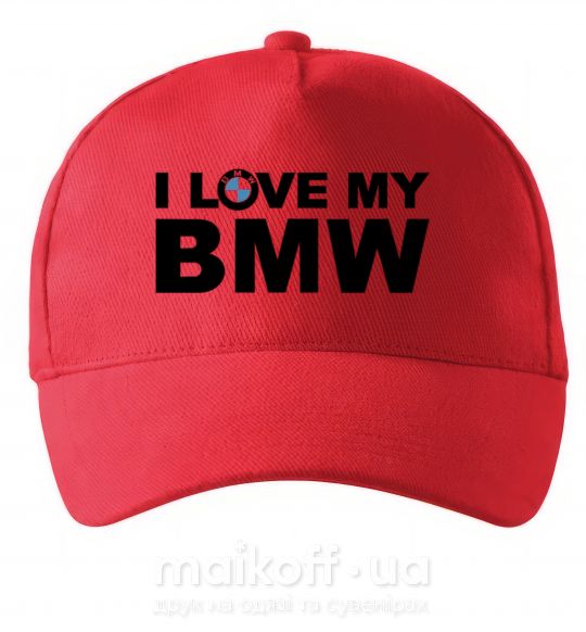 Кепка I love my BMW logo Красный фото