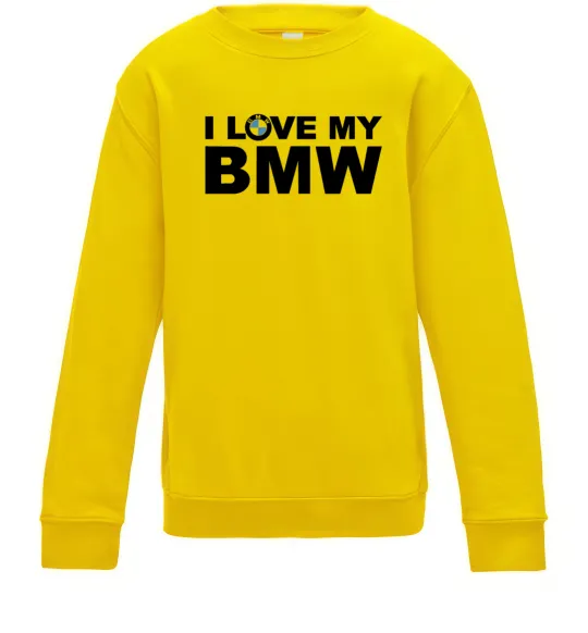 Дитячий світшот I love my BMW logo Сонячно жовтий фото