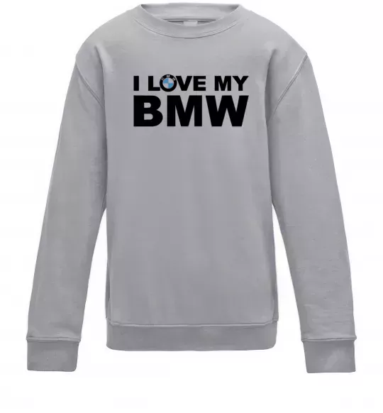 Дитячий світшот I love my BMW logo Сірий меланж фото