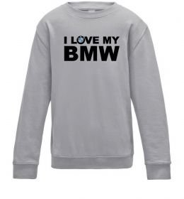Детский Свитшот I love my BMW logo Детский Свитшот I love my BMW logo