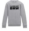 Дитячий світшот I love my BMW logo Сірий меланж Дитячий світшот I love my BMW logo Сірий меланж фото