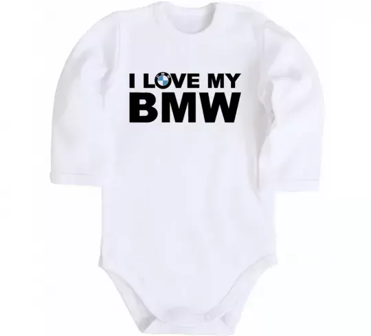 Детский боди I love my BMW logo Белый фото