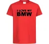 Детская футболка I love my BMW logo Красный фото