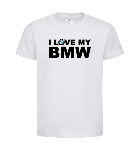 Дитяча футболка I love my BMW logo Білий фото