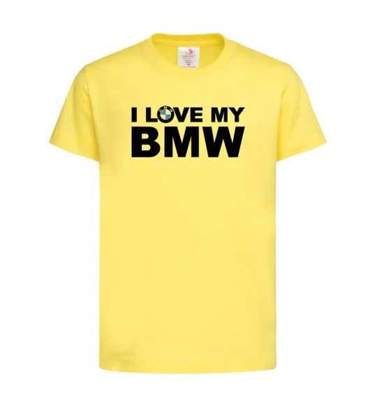 Дитяча футболка I love my BMW logo Лимонний фото