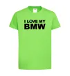 Дитяча футболка I love my BMW logo Лаймовий фото