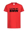 Дитяча футболка I love my BMW logo Червоний фото
