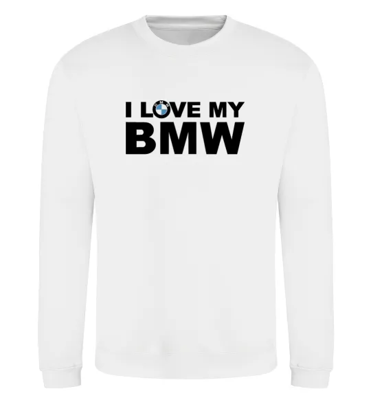 Свитшот I love my BMW logo Белый фото