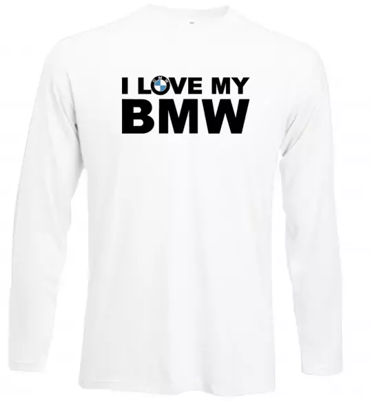 Лонгслів I love my BMW logo Білий фото