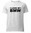 Чоловіча преміум футболка I love my BMW logo Білий фото