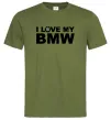 Чоловіча футболка I love my BMW logo Оливковий фото