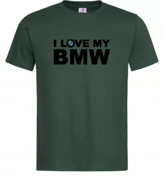 Чоловіча футболка I love my BMW logo Темно-зелений фото