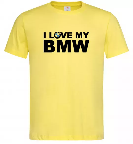 Чоловіча футболка I love my BMW logo Лимонний фото