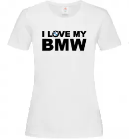 Женская футболка I love my BMW logo Белый фото