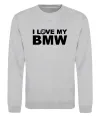 Світшот I love my BMW logo Сірий меланж Світшот I love my BMW logo Сірий меланж фото