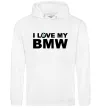 Женская толстовка (худи) I love my BMW logo Белый фото