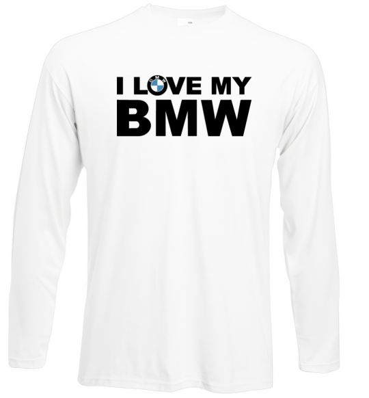 Лонгслів I love my BMW logo Білий фото