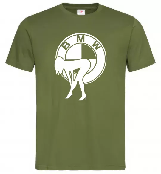 Чоловіча футболка BMW girl Оливковий фото