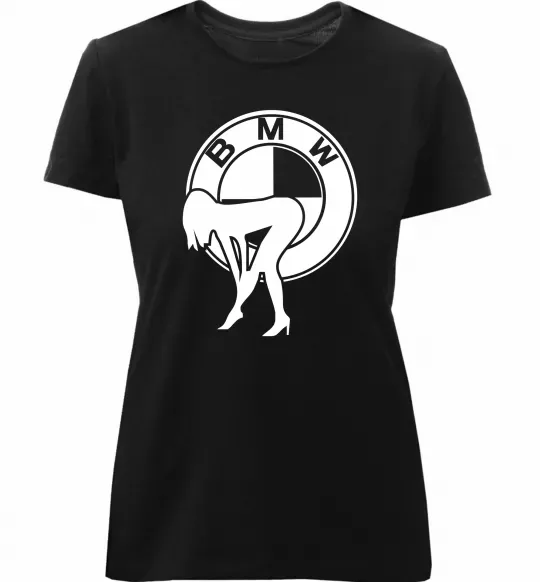 Жіноча преміум футболка BMW girl Чорний фото