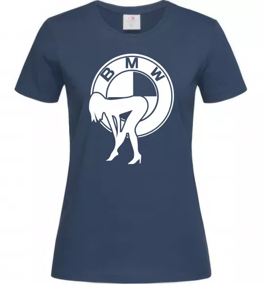 Жіноча футболка BMW girl Темно-синій фото