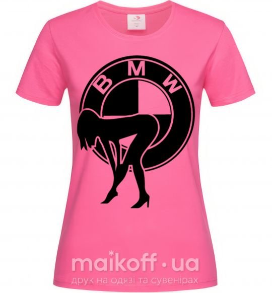Женская футболка BMW girl Ярко-розовый фото