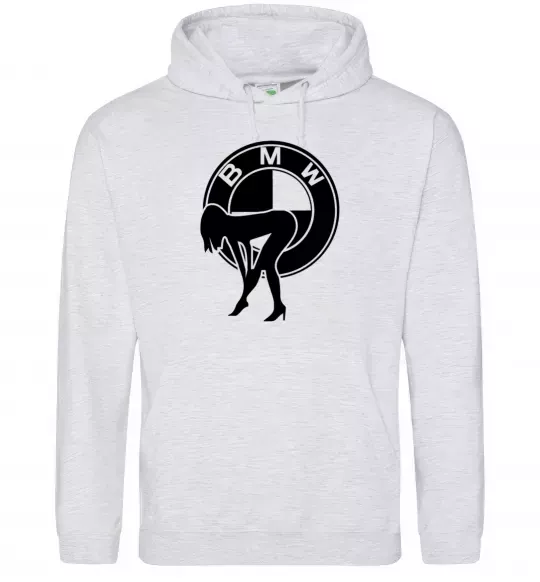 Женская толстовка (худи) BMW girl Серый меланж фото