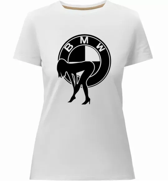 Жіноча преміум футболка BMW girl Білий фото