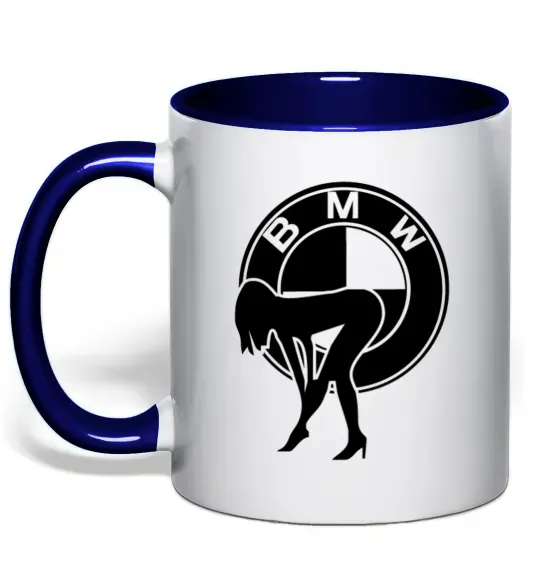 Чашка с цветной ручкой BMW girl Глубокий темно-синий фото