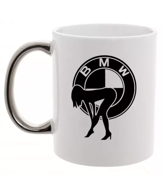 Чашка с цветной ручкой BMW girl Серебро фото