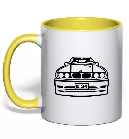 Чашка с цветной ручкой BMW E 34 Солнечно желтый фото