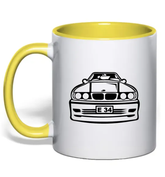Чашка с цветной ручкой BMW E 34 Лимонный фото