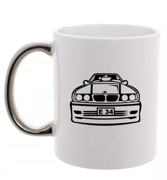 Чашка с цветной ручкой BMW E 34 Серебро фото