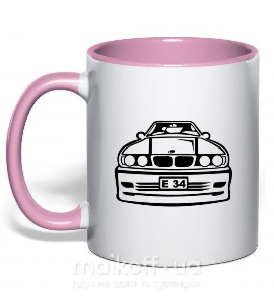 Чашка з кольоровою ручкою BMW E 34 Ніжно рожевий фото