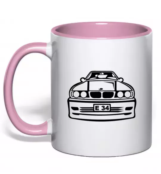 Чашка с цветной ручкой BMW E 34 Нежно розовый фото