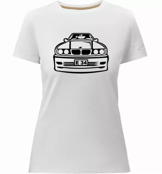 Женская премиум футболка BMW E 34 Белый фото