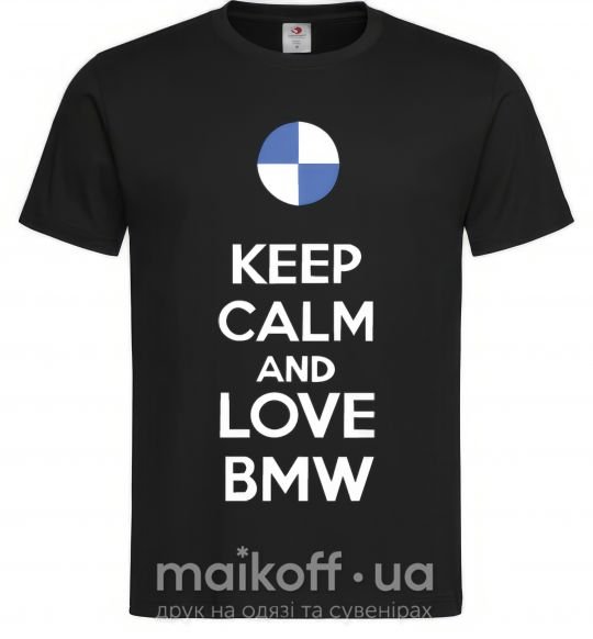 Чоловіча футболка Keep calm and love BMW Чорний фото