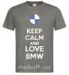 Чоловіча футболка Keep calm and love BMW Графіт фото