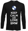 Лонгслів Keep calm and love BMW Чорний фото