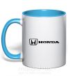 Чашка з кольоровою ручкою Honda logo Блакитний фото