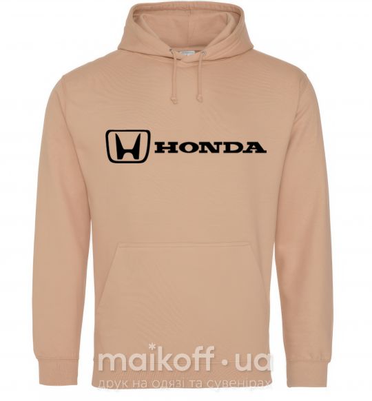 Женская толстовка (худи) Honda logo Песочный фото