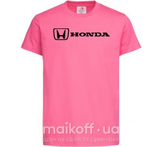 Дитяча футболка Honda logo Яскраво-рожевий фото