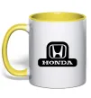 Чашка з кольоровою ручкою Лого Honda Лимонний фото