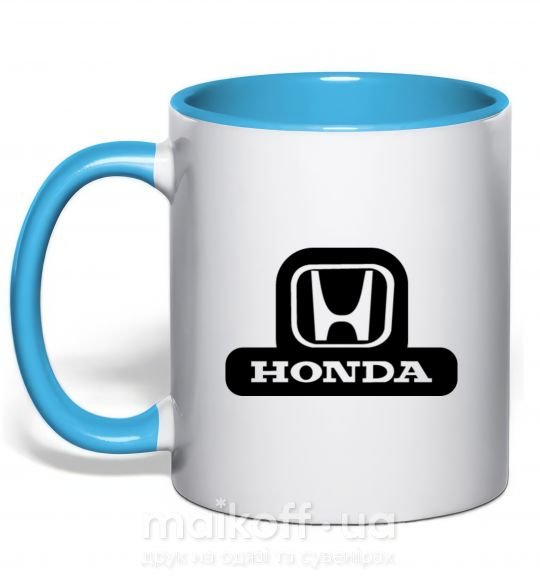 Чашка з кольоровою ручкою Лого Honda Блакитний фото