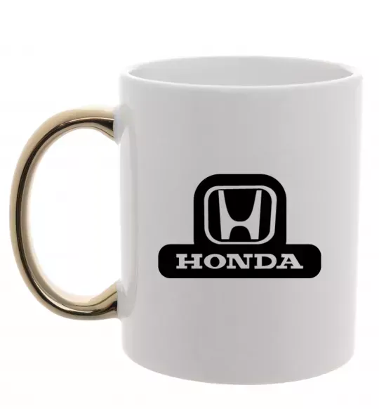 Чашка з кольоровою ручкою Лого Honda Золото фото